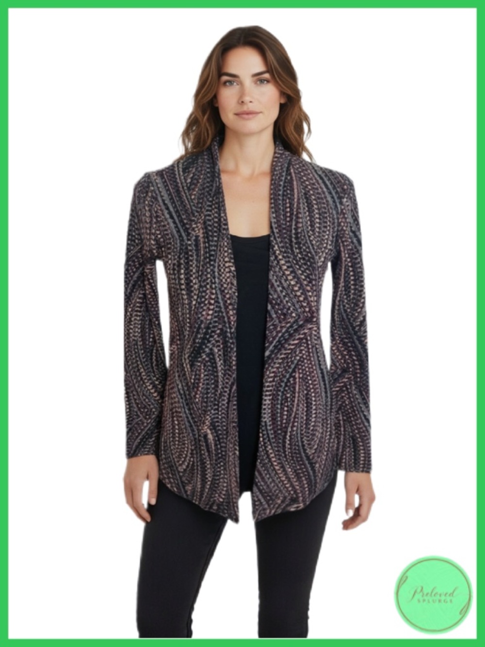 JM Collection Two-In-One Cardigan Top